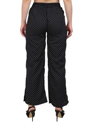 black printed crepe palazzo - 15083535 - Standard Image - 3