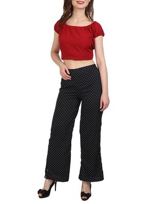 black printed crepe palazzo - 15083535 - Standard Image - 4
