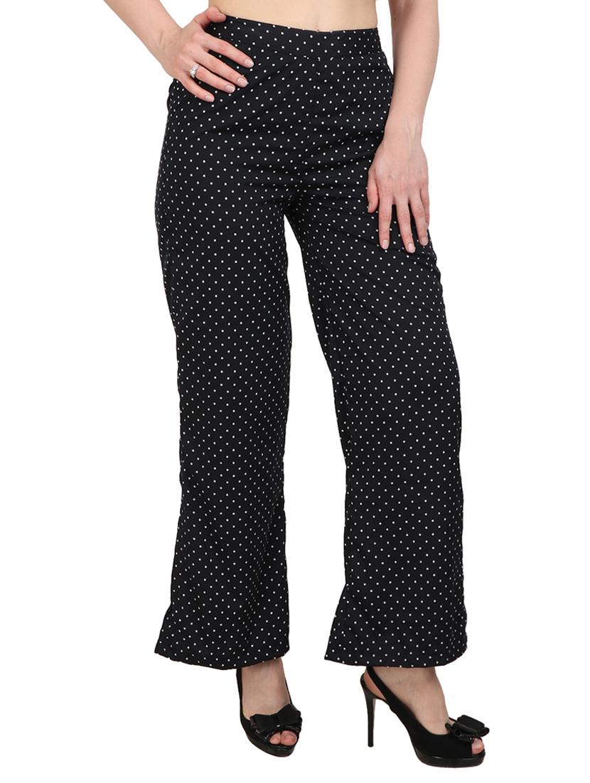 black printed crepe palazzo - 15083535 - Zoom Image - 1