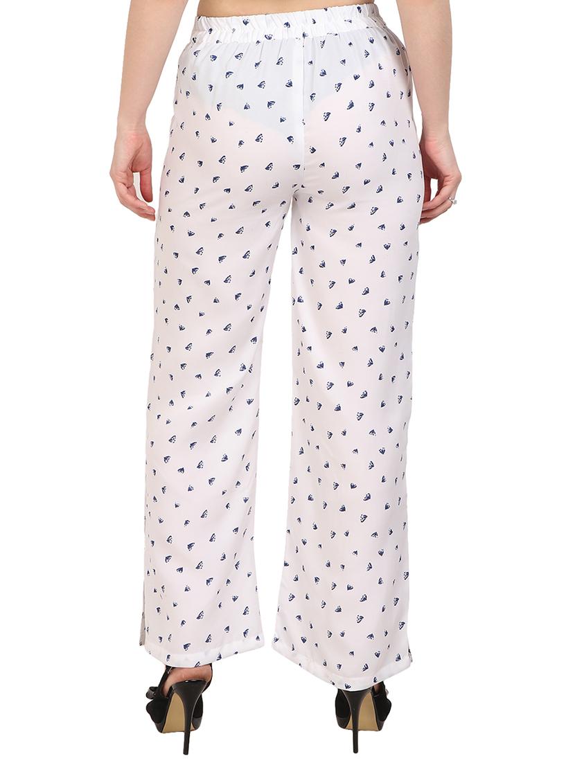 white printed crepe palazzo - 15083547 - Zoom Image - 3