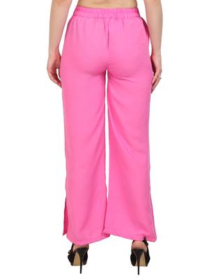 pink crepe palazzos - 15083554 - Standard Image - 3