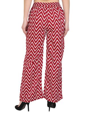 red printed crepe palazzo - 15083555 - Standard Image - 3
