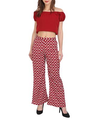red printed crepe palazzo - 15083555 - Standard Image - 4