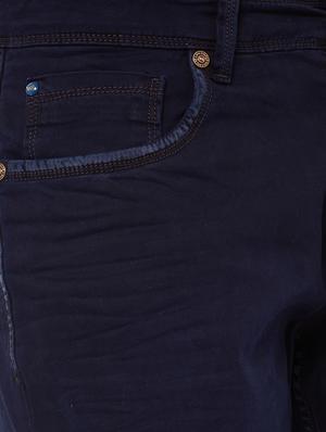 navy blue cotton plain jeans - 15084253 - Standard Image - 5