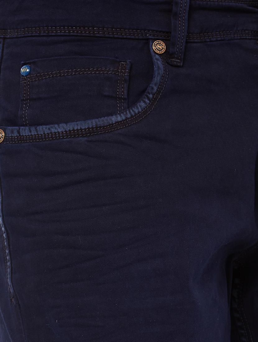 navy blue cotton plain jeans - 15084253 - Zoom Image - 5