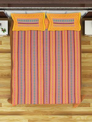 100% cotton jaipuri traditional king size double bedsheet 2 pillow covers - 15085406 - Standard Image - 2