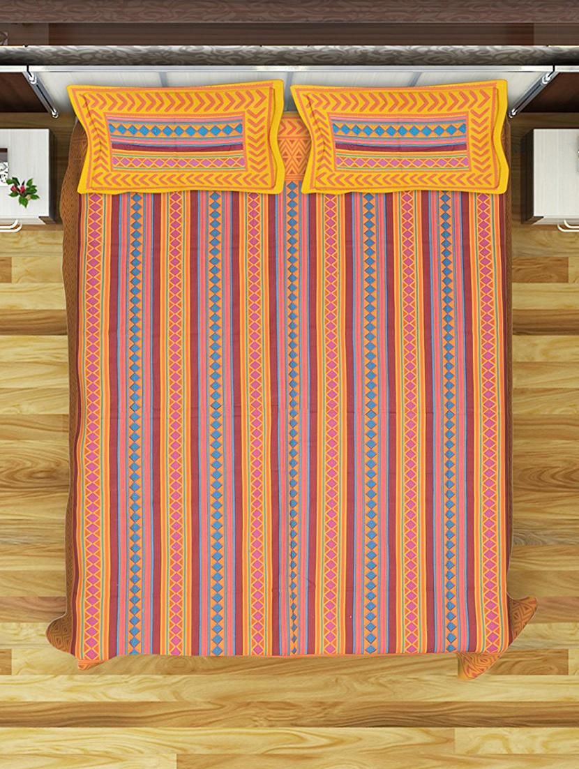 100% cotton jaipuri traditional king size double bedsheet 2 pillow covers - 15085406 - Zoom Image - 2