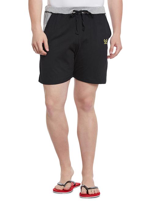 black cotton blend shorts - 15085510 - Standard Image - 1