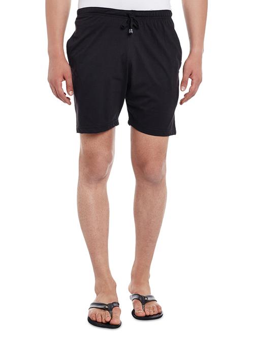 black cotton blend shorts - 15085516 - Standard Image - 1