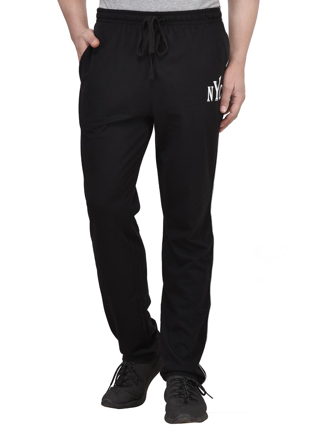 black cotton full length track pant - 15085985 - Zoom Image - 1