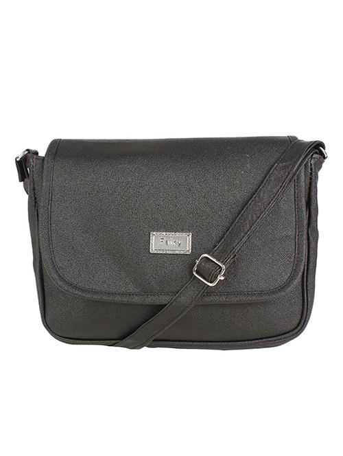 black leatherette regular sling bag - 15086003 - Standard Image - 1