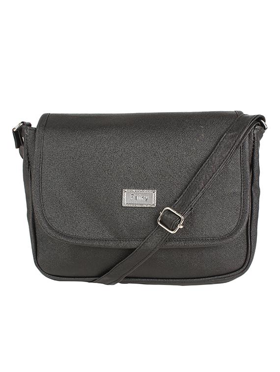 black leatherette regular sling bag - 15086003 - Zoom Image - 1