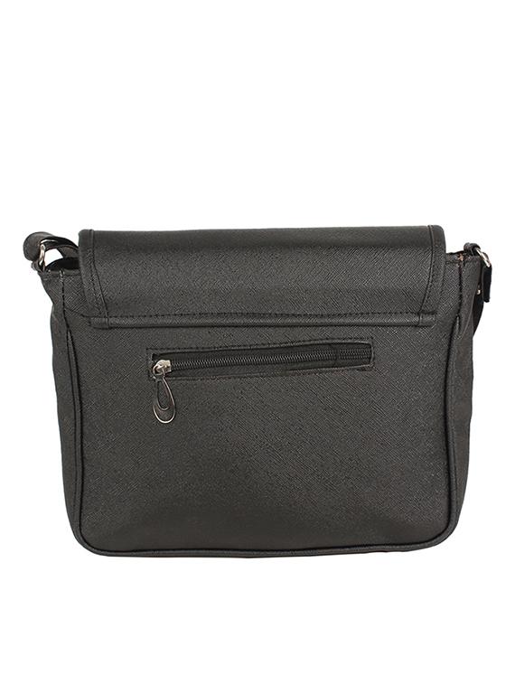 black leatherette regular sling bag - 15086003 - Zoom Image - 2