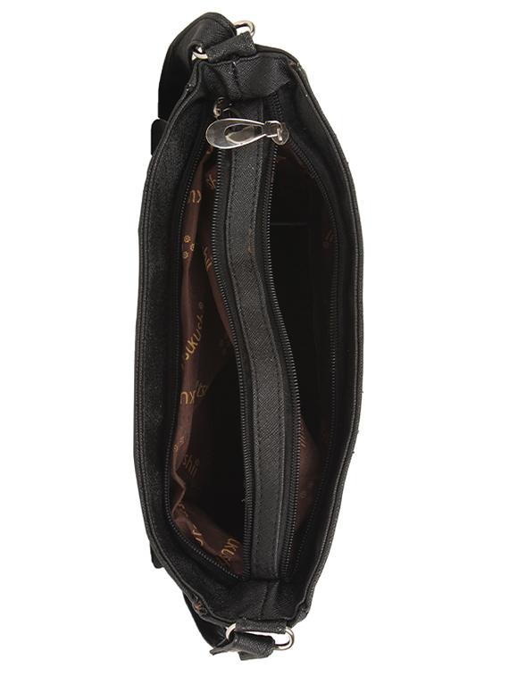 black leatherette regular sling bag - 15086003 - Zoom Image - 3
