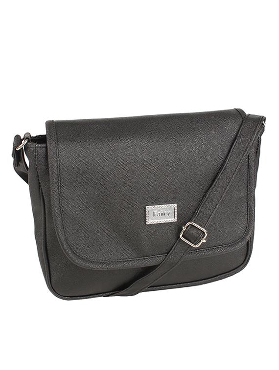 black leatherette regular sling bag - 15086003 - Zoom Image - 4