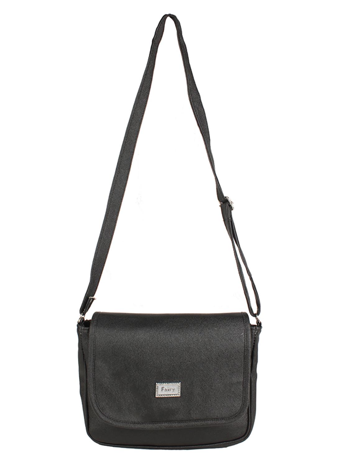 black leatherette regular sling bag - 15086003 - Zoom Image - 5