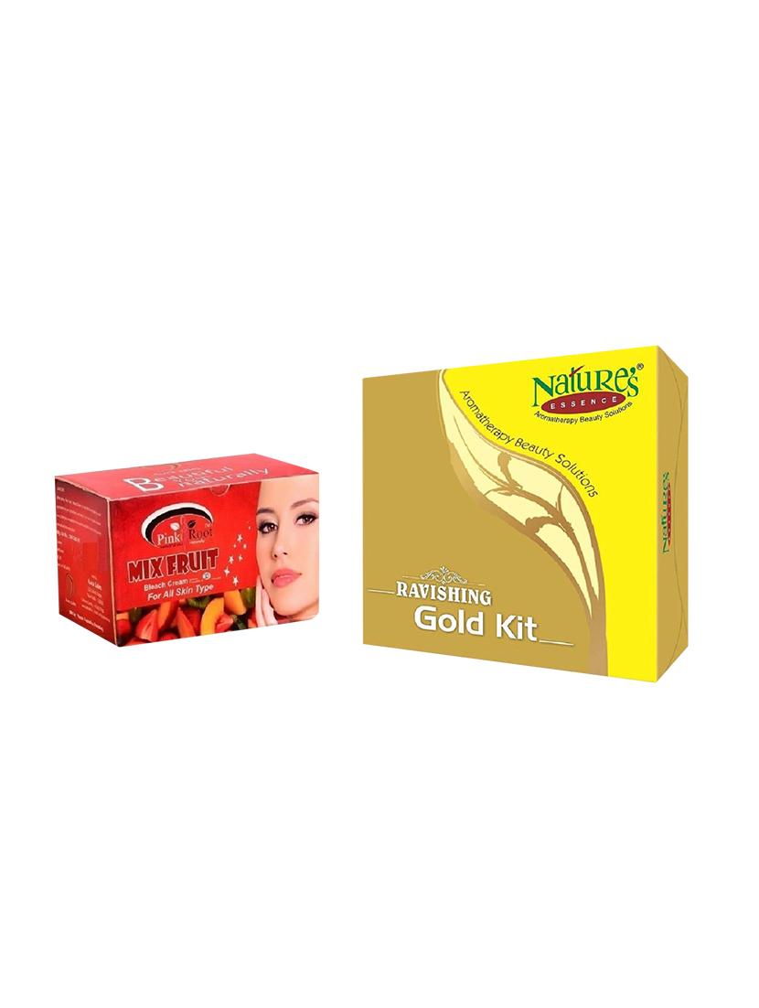 Nature's Essence Ravishing Mini Gold Kit 52g + 60ml, Pink Root Mix Fruit Bleach 250g - 15087152 - Zoom Image - 1