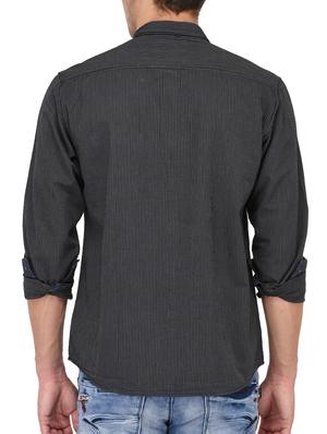 black cotton casual shirt - 15087207 - Standard Image - 3