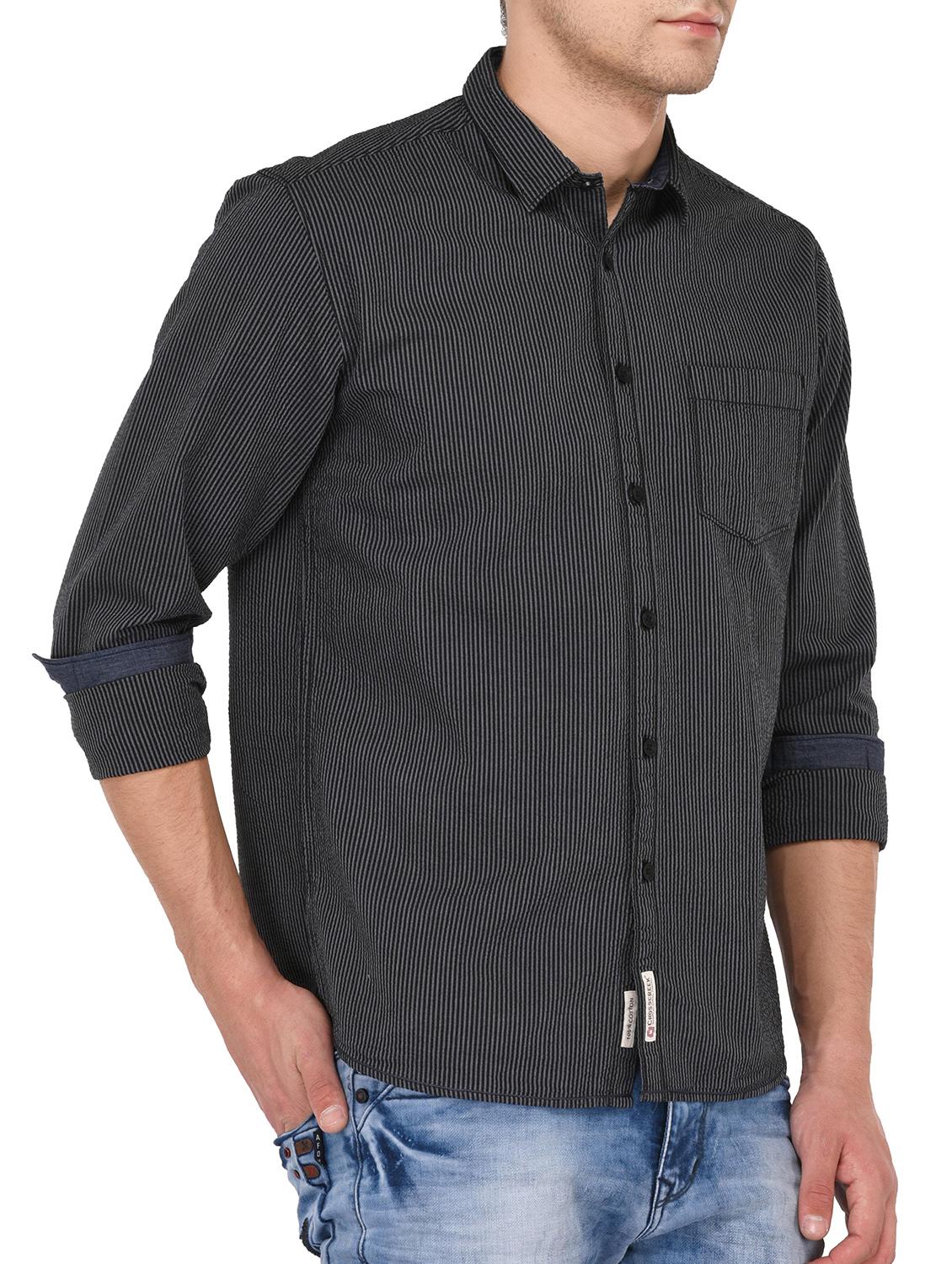 black cotton casual shirt - 15087207 - Zoom Image - 2