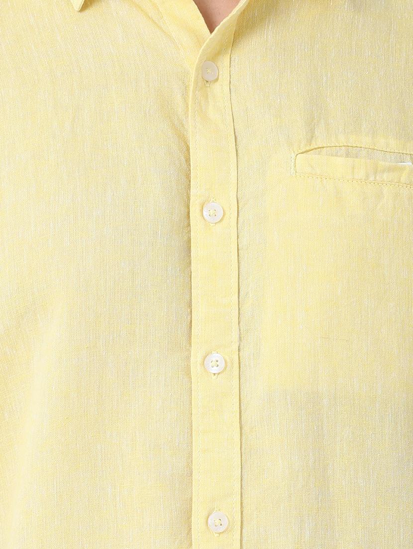 yellow linen casual shirt - 15087209 - Zoom Image - 4