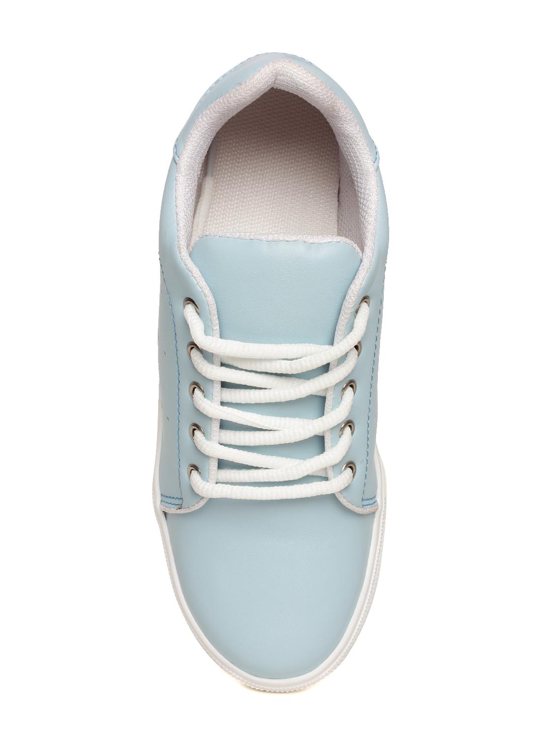 blue faux leather laceup sneakers - 15088087 - Zoom Image - 4