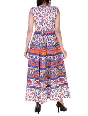 blue cotton flared kurta - 15091226 - Standard Image - 3