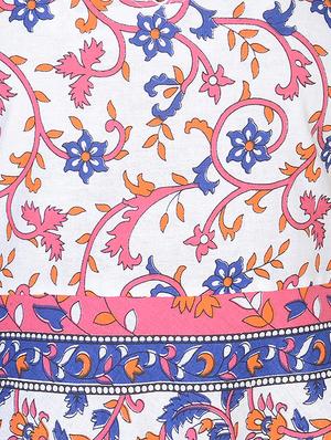 blue cotton flared kurta - 15091226 - Standard Image - 4
