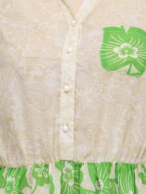beige printed blouson dress - 15091337 - Standard Image - 5