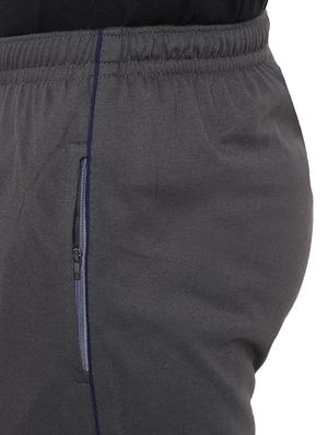 grey cotton full length track pant - 15091522 - Standard Image - 4