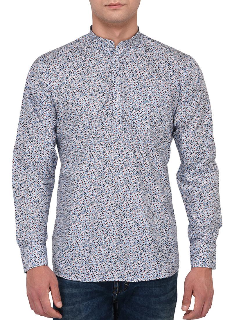 blue cotton short kurta - 15091802 - Zoom Image - 1