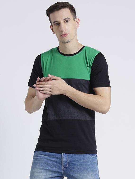 multi colored cotton color block tshirt - 15092318 - Zoom Image - 1