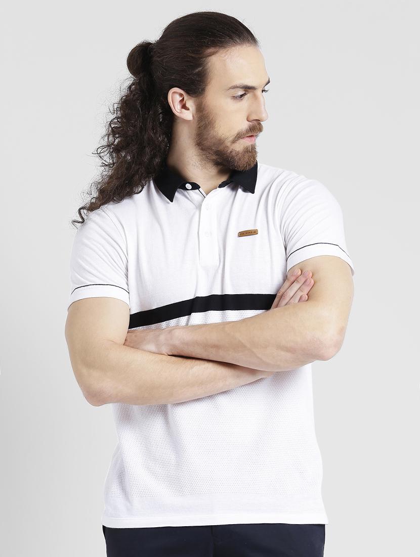 white cotton polo t-shirt - 15092903 - Zoom Image - 1