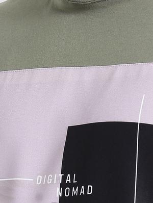 olive green cotton front print tshirt - 15092912 - Standard Image - 4