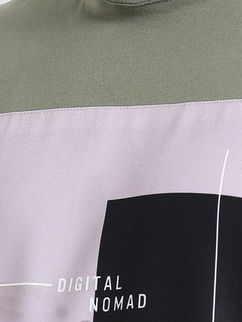 olive green cotton front print tshirt - 15092912 - Zoom Image - 4