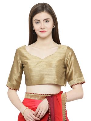 striped half and half saree with blouse - 15093288 - Standard Image - 3