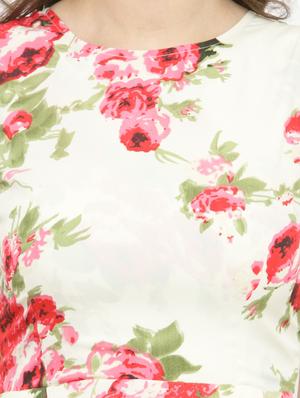 round neck floral flared dress - 15093422 - Standard Image - 5