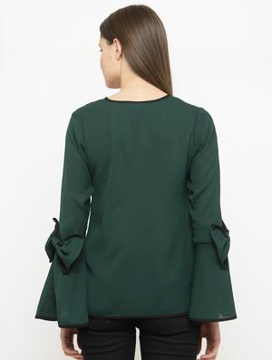 bell sleeved bow detail top - 15093452 - Standard Image - 3
