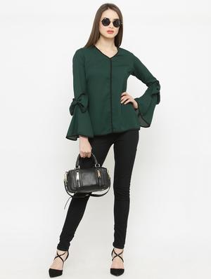 bell sleeved bow detail top - 15093452 - Standard Image - 4