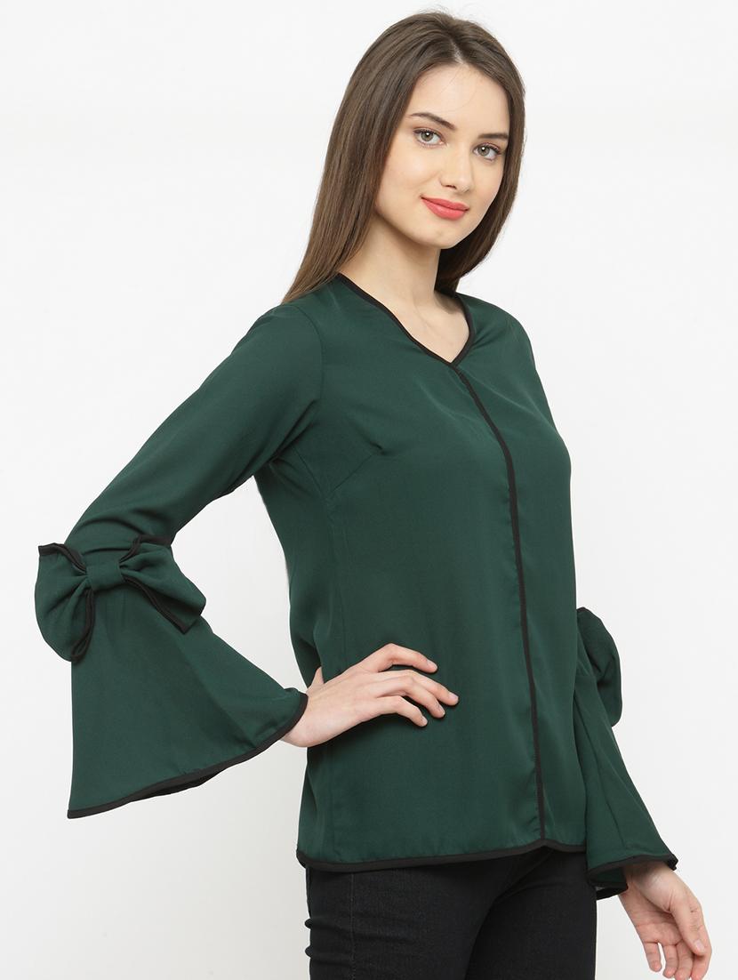 bell sleeved bow detail top - 15093452 - Zoom Image - 2