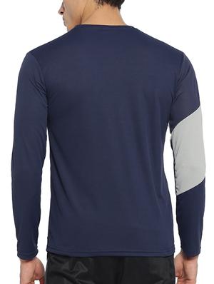navy blue color block t-shirt - 15094944 - Standard Image - 3