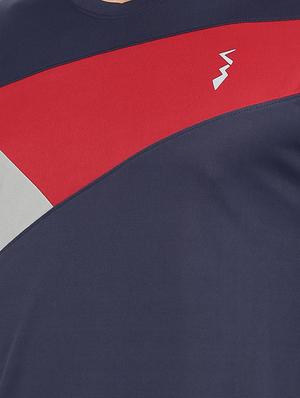 navy blue color block t-shirt - 15094944 - Standard Image - 4