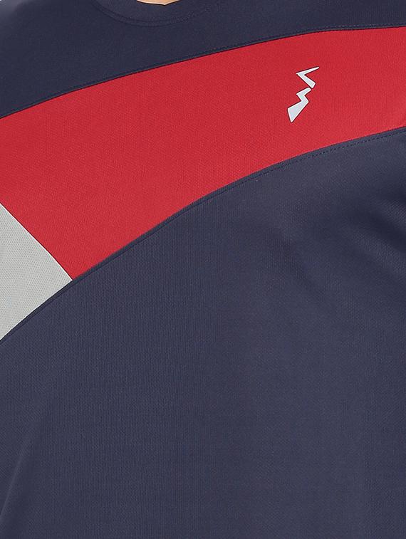 navy blue color block t-shirt - 15094944 - Zoom Image - 4
