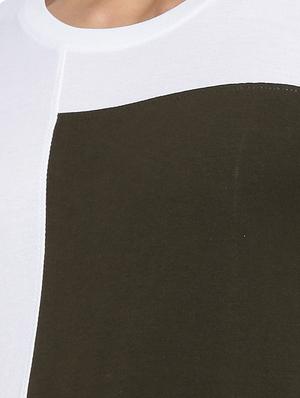 white color block cut & sew t-shirt - 15095467 - Standard Image - 4