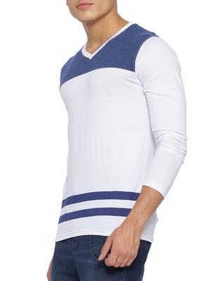 white cotton colour block t-shirt - 15095472 - Standard Image - 2
