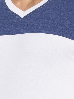 white cotton colour block t-shirt - 15095472 - Standard Image - 4
