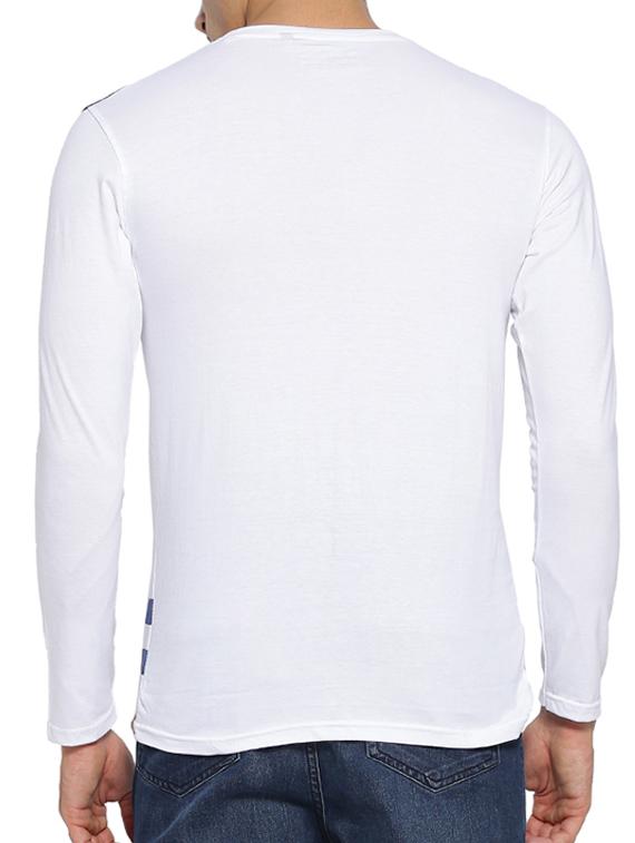 white cotton colour block t-shirt - 15095472 - Zoom Image - 3