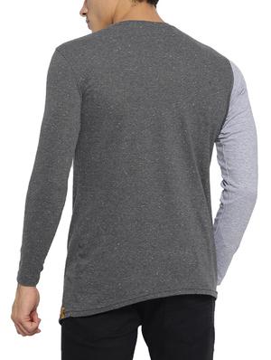grey cotton asymmetric t-shirt - 15095475 - Standard Image - 3