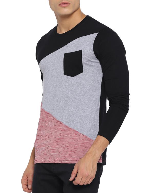 multi colored cotton color block tshirt - 15095490 - Zoom Image - 2