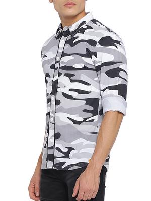 grey cotton casual shirt - 15096079 - Standard Image - 2
