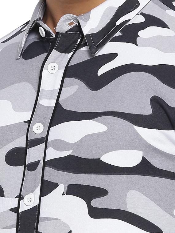 grey cotton casual shirt - 15096079 - Zoom Image - 4